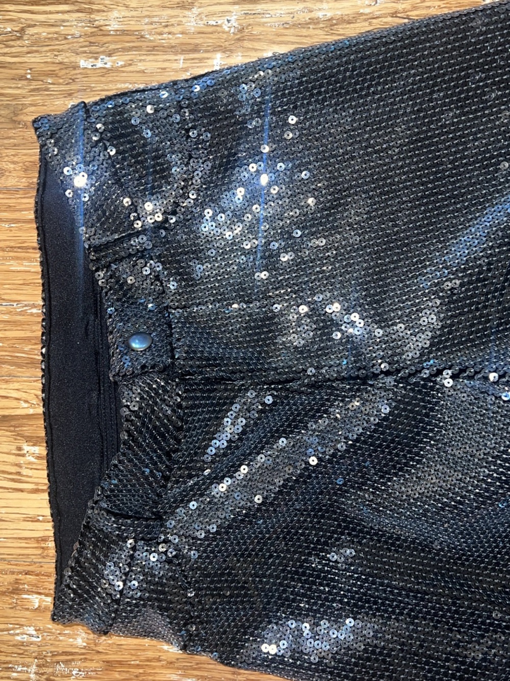 Weissman Black Sequin Wide Leg Cargo Dance Pants LC - Picture 3 of 4